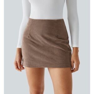 NWT High Waisted 2-in-1 A Line Mini Corduroy Casual Skirt